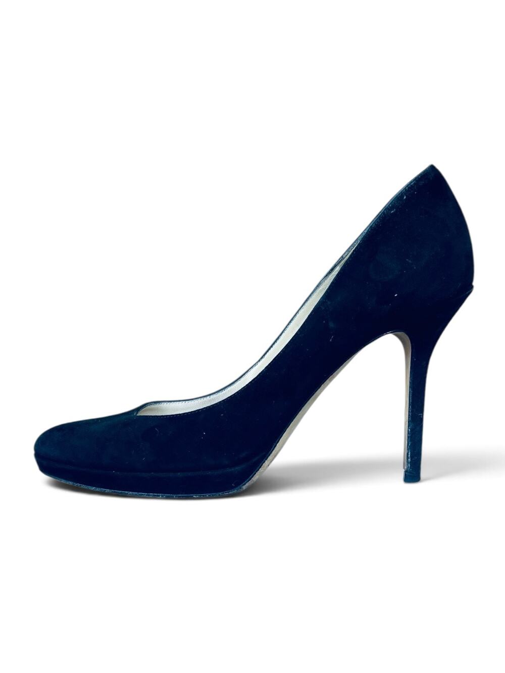 Jimmy Choo Quiet 100 Black Suede Hidden Platform Pumps Size 37.5 Italy